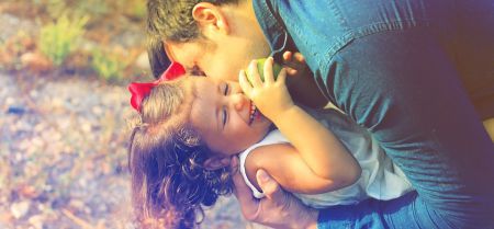 happy dad and daughter