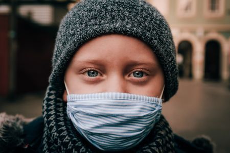 child in mask