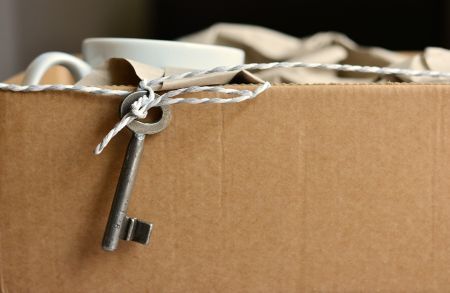Moving box and key
