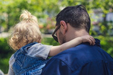 dad and daughter outside