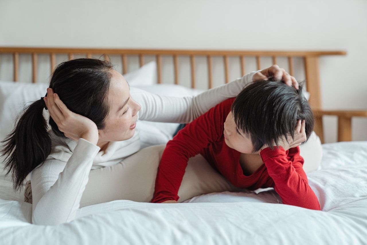 parent talking to child