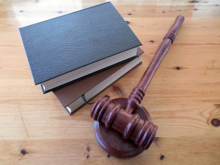 gavel and books