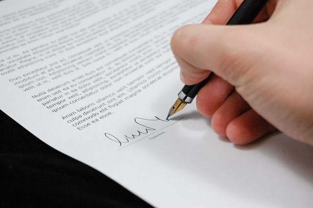 person signing name