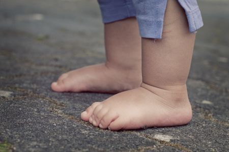 barefoot child