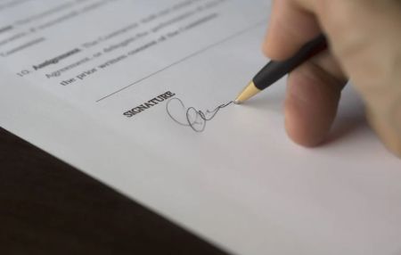 hand signing document