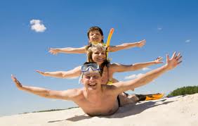 family at beach